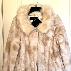 Marc New York Cream Faux Fur Teddy Jacket